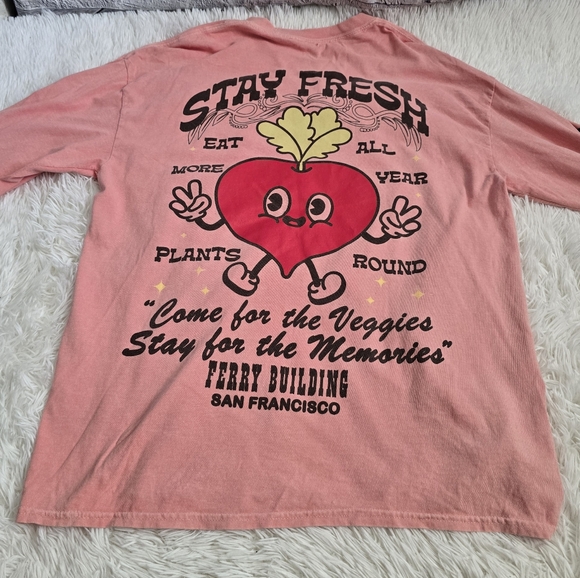 Urban Outfitters Stay Fresh Pink Long Sleeve Oversized Tee Small - Picture 12 of 13